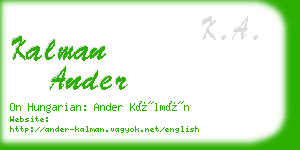 kalman ander business card